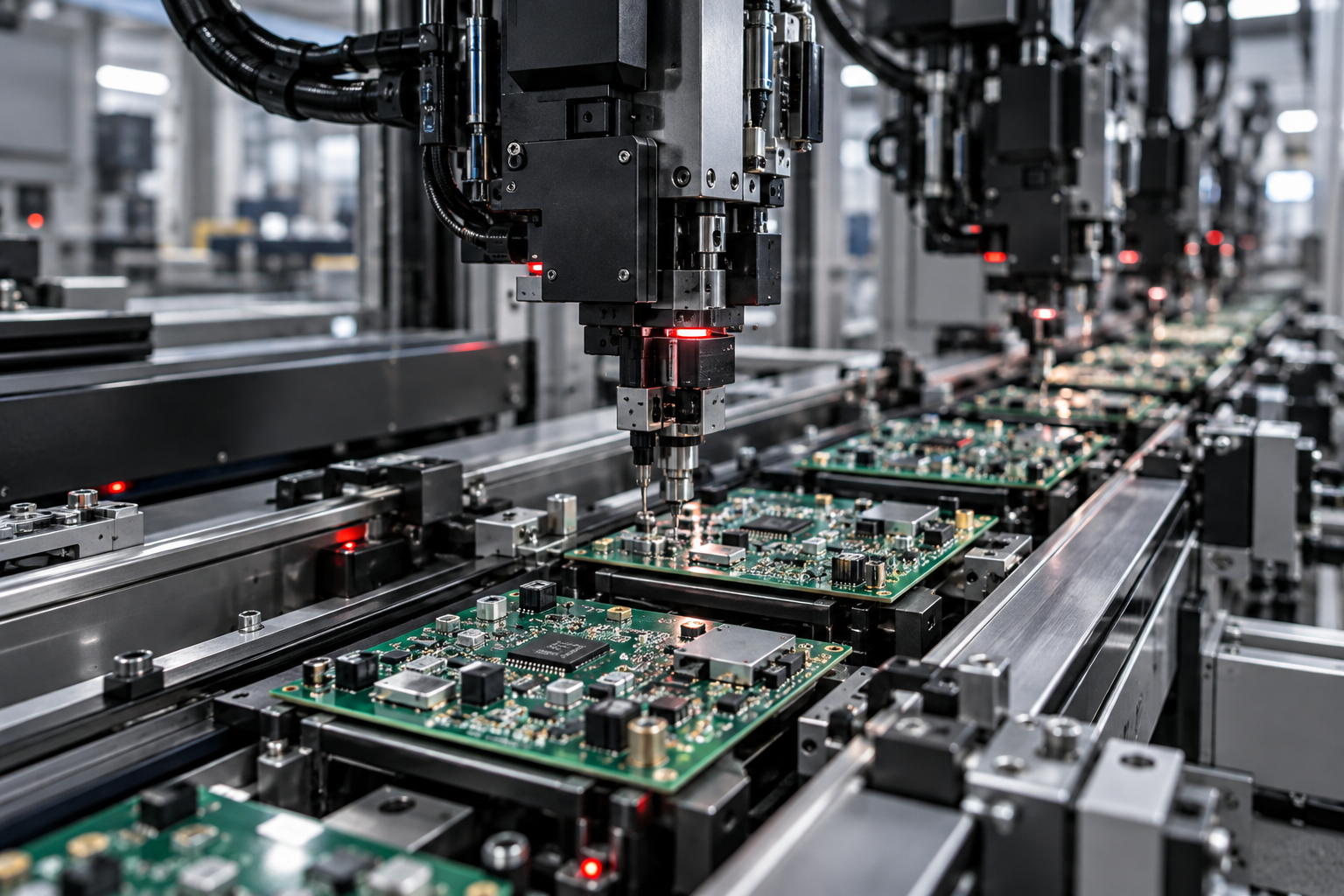 Illustrative precision electronics production line